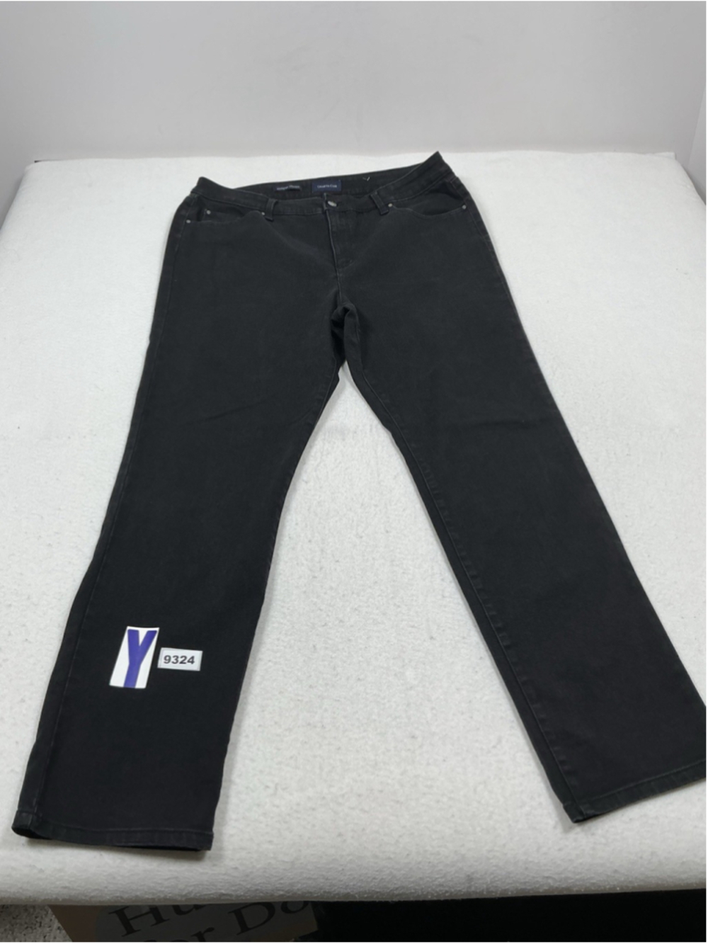 Womans Excellent Charter Club Lexington Straight Black Jeans Size 16 Waist 35 In